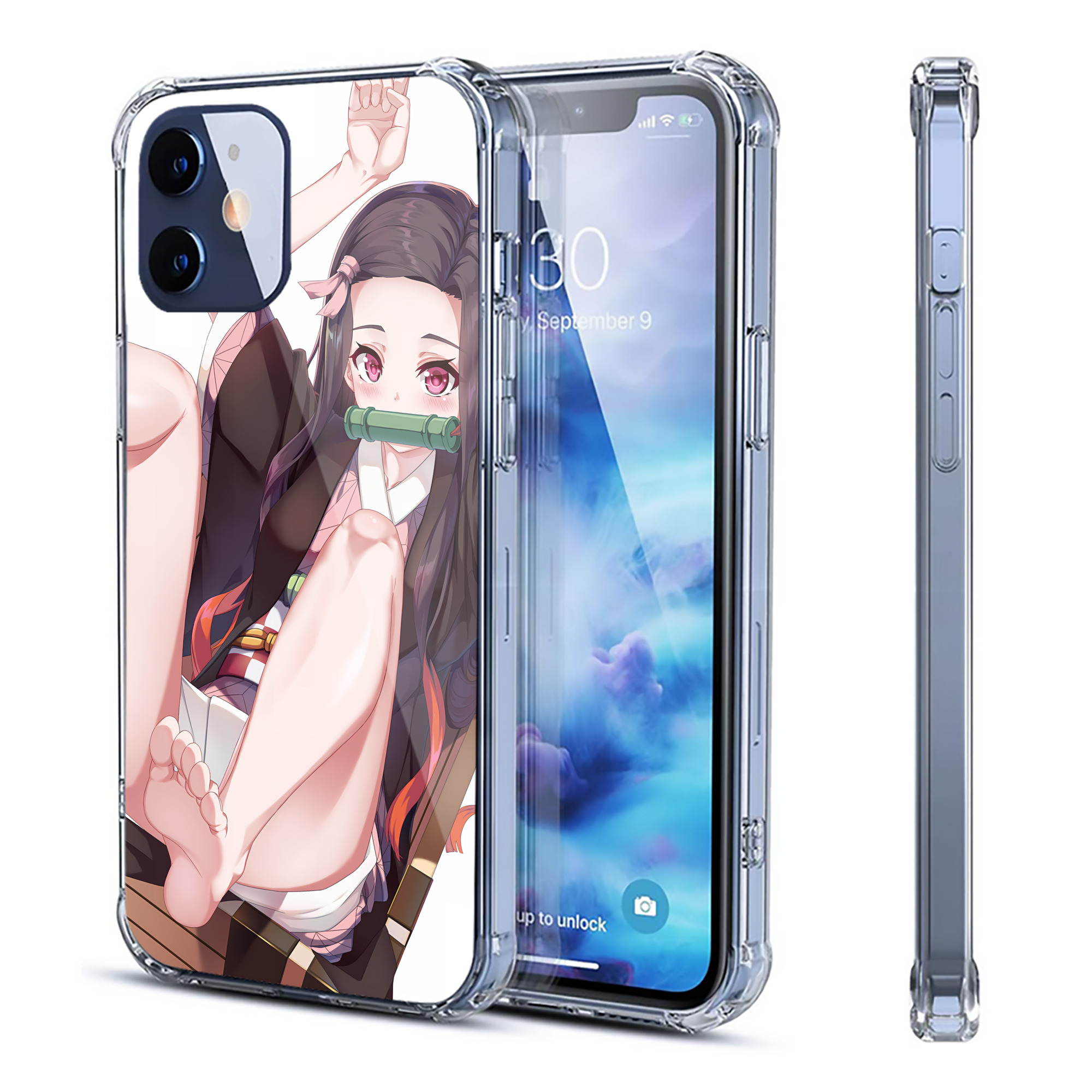 （画像用） 鬼滅の刃（きめつのやいば）竈門 禰󠄀豆子／かまど ねずこ Kamado Nezuko 【iPhone 12シリーズ対応】透明スマホケース（クリアソフトケース）
